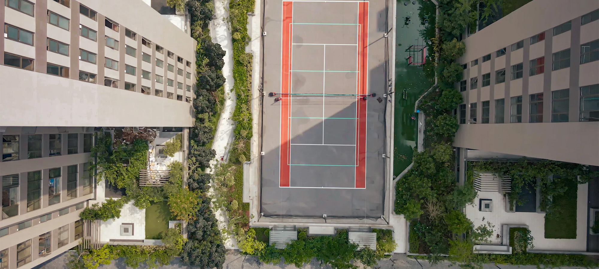 Lawn tennis Court Aerial View